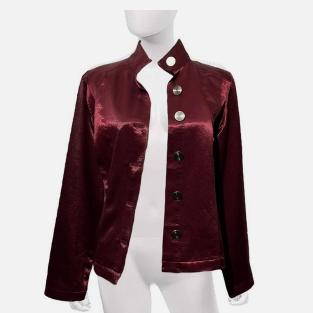 Chico’s Beautiful Burgundy Satin Jacket